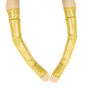 Long Fingerless Glove Arm Warmers in Gold Kaleidoscope - Coquetry Clothing