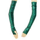 Long Fingerless Glove Arm Warmers in Green Kaleidoscope - Coquetry Clothing