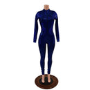 Long Sleeve Blue Sparkly Jewel Catsuit - Coquetry Clothing