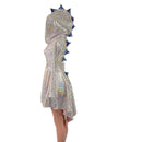 Long Sleeve Dragon Tail Hooded Skater Dress - Coquetry Clothing