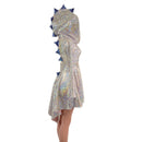 Long Sleeve Dragon Tail Hooded Skater Dress - Coquetry Clothing