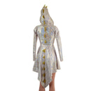 Long Sleeve Dragon Tail Hooded Skater Dress - Coquetry Clothing