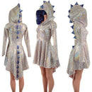 Long Sleeve Dragon Tail Hooded Skater Dress - Coquetry Clothing