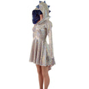 Long Sleeve Dragon Tail Hooded Skater Dress - Coquetry Clothing