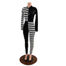 Long Sleeve Harlequin Quad Color Blocked Catsuit with Stella Neckline - Coquetry Clothing
