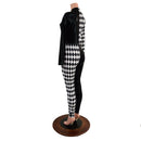 Long Sleeve Harlequin Quad Color Blocked Catsuit with Stella Neckline - Coquetry Clothing
