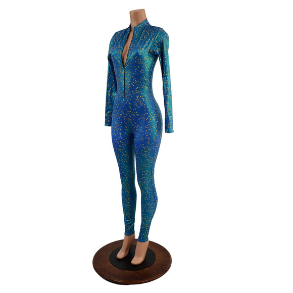 Long Sleeve Stella Catsuit in Stardust - Coquetry Clothing