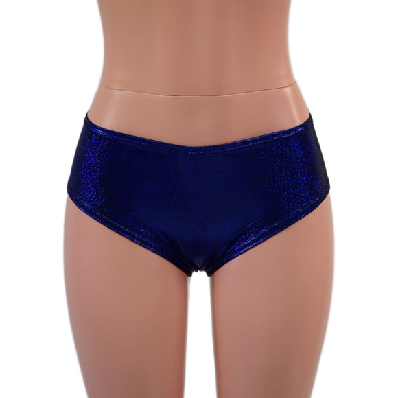 Lowrise Siren Shorts in Blue Sparkly Jewel - Coquetry Clothing