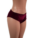 Lowrise Siren Shorts in Burgundy Velvet - Coquetry Clothing