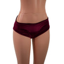 Lowrise Siren Shorts in Burgundy Velvet - Coquetry Clothing
