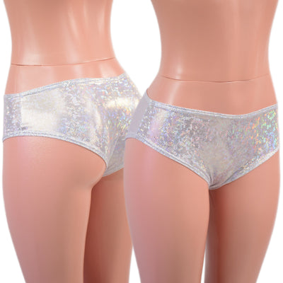Lowrise Siren Shorts in White Kaleidoscope - Coquetry Clothing
