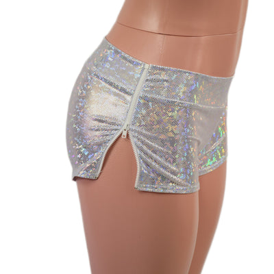 Lowrise Zip Away Shorts with Full Separating Zippers on Both Hips - Coquetry Clothing