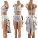 Medium Ready to Ship 2PC Starlette Bralette Top and Tuxedo Siren Shorts Set - Coquetry Clothing