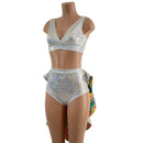 Medium Ready to Ship 2PC Starlette Bralette Top and Tuxedo Siren Shorts Set - Coquetry Clothing