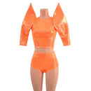 Mega Sharp Shoulder Top and Siren Shorts Set - Coquetry Clothing
