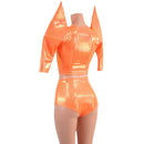 Mega Sharp Shoulder Top and Siren Shorts Set - Coquetry Clothing