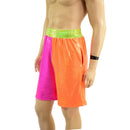 Mens Basketball Shorts and Shirt Set in Neon Holo Colorblocking - Coquetry Clothing