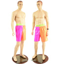 Mens Basketball Shorts and Shirt Set in Neon Holo Colorblocking - Coquetry Clothing