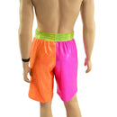 Mens Basketball Shorts and Shirt Set in Neon Holo Colorblocking - Coquetry Clothing