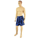 Mens Basketball Shorts with Pockets in Neon Blue Lightning - Coquetry Clothing