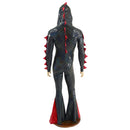 Mens Black and Red Dragon Hooded Zipper Front Catsuit with Added Flair - Coquetry Clothing