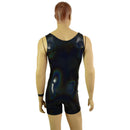 Mens Black Holographic Singlet Romper - Coquetry Clothing