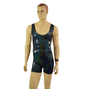 Mens Black Holographic Singlet Romper - 7