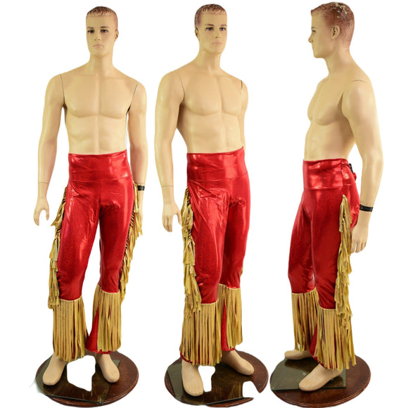 Mens Bootcut Macho Pants with Gladiator Fringe - Coquetry Clothing