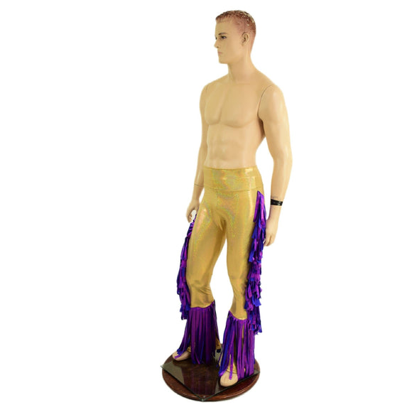 Mens Bootcut Macho Pants with Gladiator Fringe - Coquetry Clothing