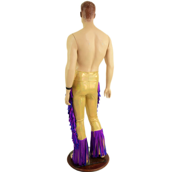 Mens Bootcut Macho Pants with Gladiator Fringe - Coquetry Clothing