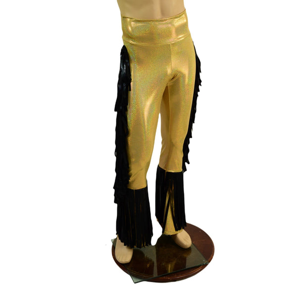 Mens Bootcut Macho Pants with Gladiator Fringe - Coquetry Clothing