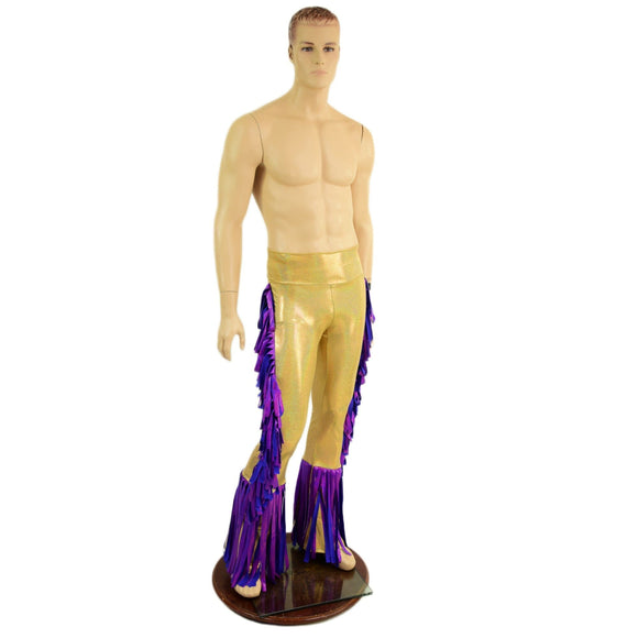 Mens Bootcut Macho Pants with Gladiator Fringe - Coquetry Clothing