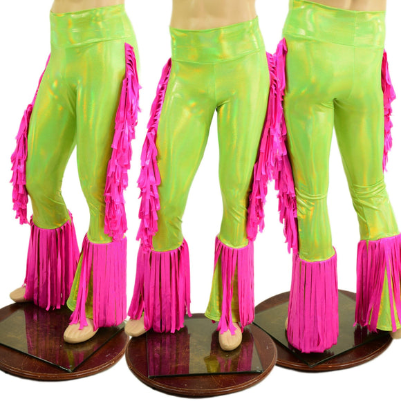 Mens Bootcut Macho Pants with Gladiator Fringe - Coquetry Clothing