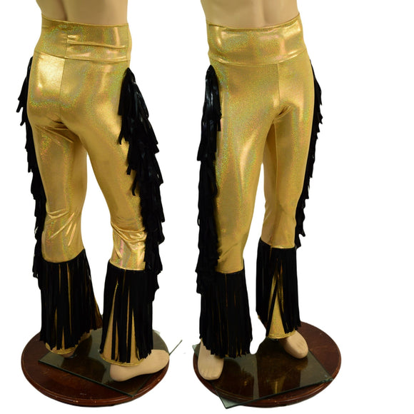 Mens Bootcut Macho Pants with Gladiator Fringe - Coquetry Clothing