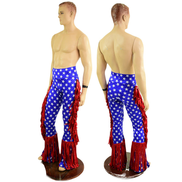 Mens Bootcut Macho Pants with Gladiator Fringe - Coquetry Clothing