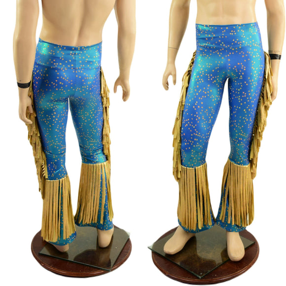 Mens Bootcut Macho Pants with Gladiator Fringe - Coquetry Clothing