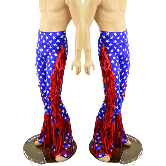 Mens Bootcut Macho Pants with Gladiator Fringe - Coquetry Clothing