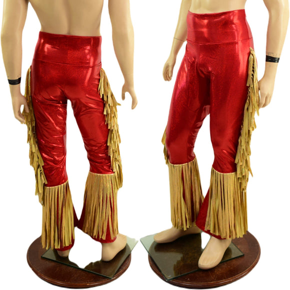 Mens Bootcut Macho Pants with Gladiator Fringe - Coquetry Clothing