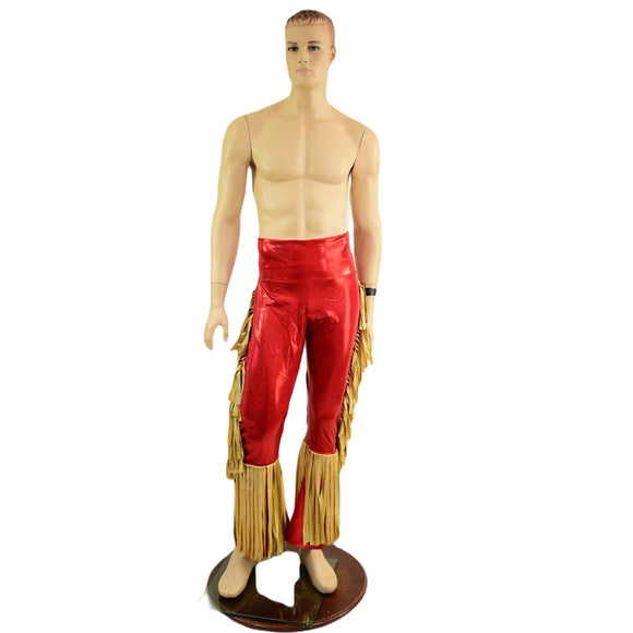Mens Bootcut Macho Pants with Gladiator Fringe - Coquetry Clothing
