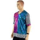 Mens Color Block V Neck Shirt - Coquetry Clothing