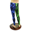 Mens Color Split Neon Lightning Leggings - Coquetry Clothing