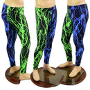 Mens Color Split Neon Lightning Leggings - Coquetry Clothing