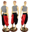 Mens Crew Neck Crop Top in Black and White Diamond - Coquetry Clothing