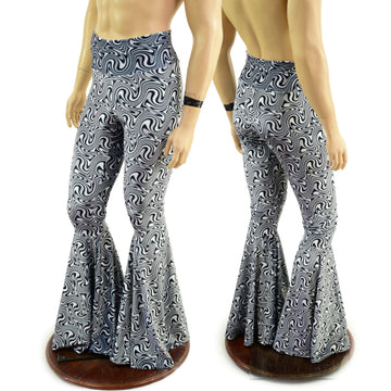 Mens Distortion Velvet Bell Bottom Flares - Coquetry Clothing