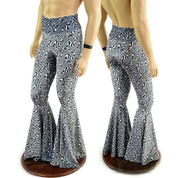 Mens Distortion Velvet Bell Bottom Flares - Coquetry Clothing