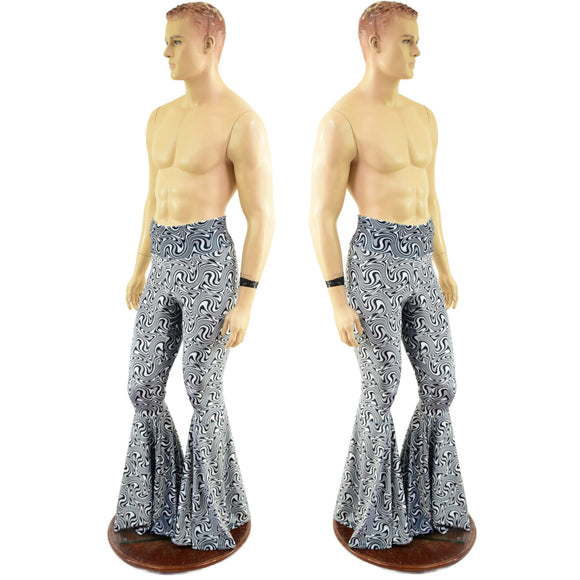 Mens Distortion Velvet Bell Bottom Flares - Coquetry Clothing