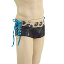 Mens Extra Cheeky Lowrise Laceup Aruba Shorts with Paw Print - 7