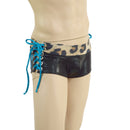Mens Extra Cheeky Lowrise Laceup Aruba Shorts with Paw Print - Coquetry Clothing