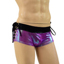 Mens Extra Cheeky Lowrise Laceup Aruba Shorts with Pockets - Coquetry Clothing