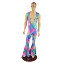 Mens Flava Rava Catsuit with Bell Bottoms and Deep Bro V - Coquetry Clothing